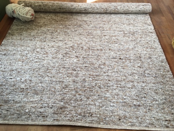 Teppich, Nussbraun-weiß meliert , 93 x 180